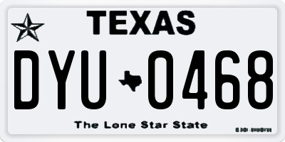 TX license plate DYU0468