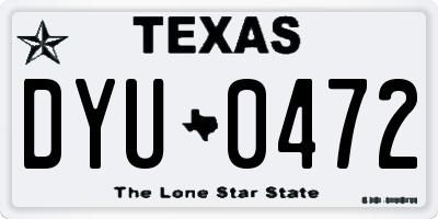 TX license plate DYU0472