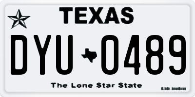 TX license plate DYU0489