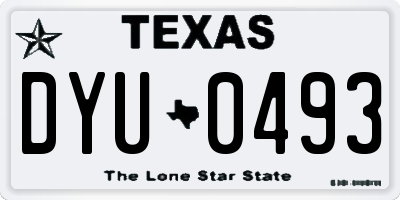 TX license plate DYU0493