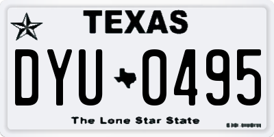 TX license plate DYU0495