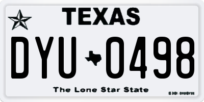 TX license plate DYU0498