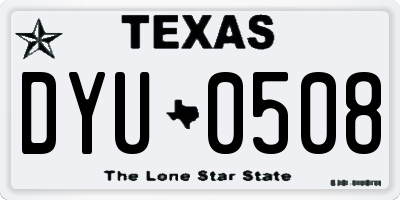 TX license plate DYU0508