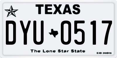 TX license plate DYU0517