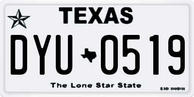 TX license plate DYU0519