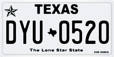 TX license plate DYU0520