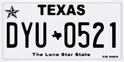 TX license plate DYU0521