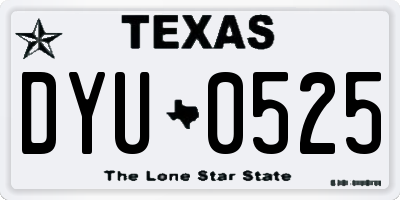 TX license plate DYU0525