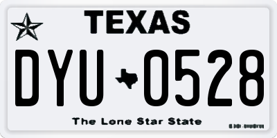 TX license plate DYU0528