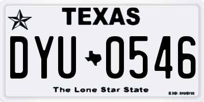 TX license plate DYU0546