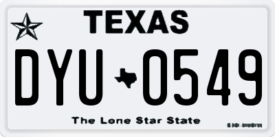 TX license plate DYU0549