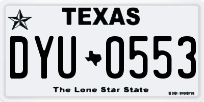 TX license plate DYU0553