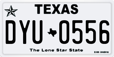 TX license plate DYU0556