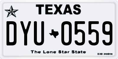 TX license plate DYU0559