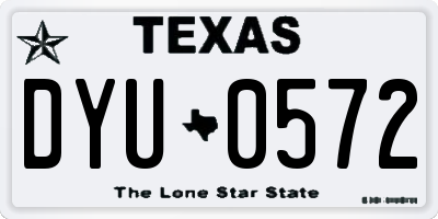 TX license plate DYU0572