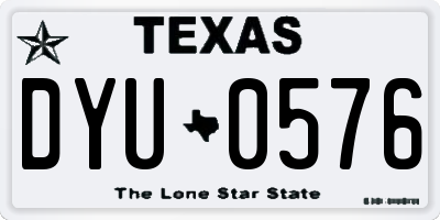 TX license plate DYU0576