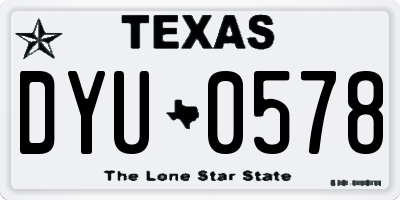 TX license plate DYU0578