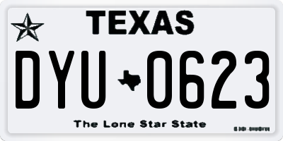 TX license plate DYU0623