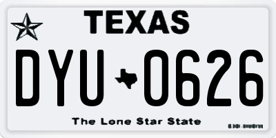 TX license plate DYU0626