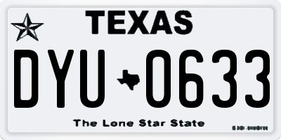 TX license plate DYU0633