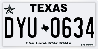 TX license plate DYU0634