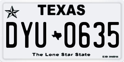 TX license plate DYU0635