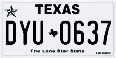 TX license plate DYU0637