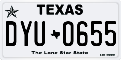 TX license plate DYU0655