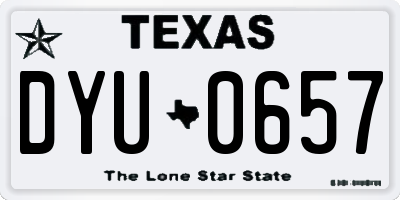 TX license plate DYU0657
