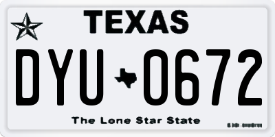 TX license plate DYU0672