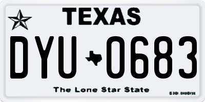 TX license plate DYU0683