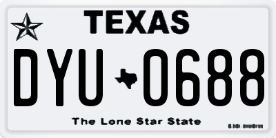 TX license plate DYU0688