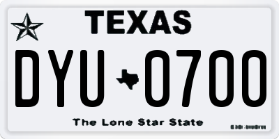 TX license plate DYU0700