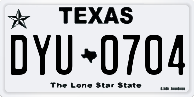 TX license plate DYU0704