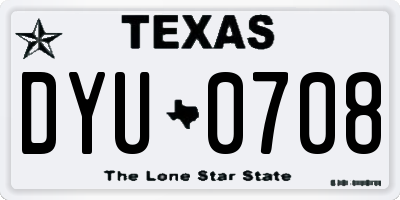 TX license plate DYU0708