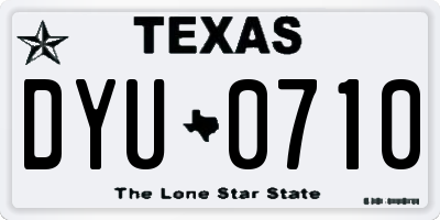 TX license plate DYU0710
