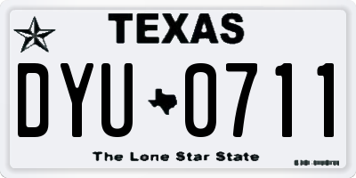 TX license plate DYU0711