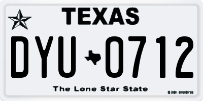 TX license plate DYU0712