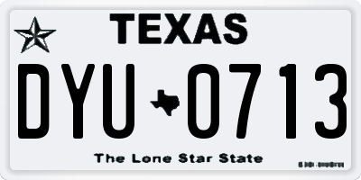 TX license plate DYU0713