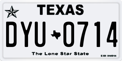 TX license plate DYU0714