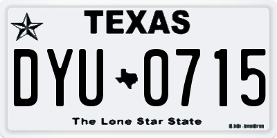 TX license plate DYU0715