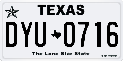 TX license plate DYU0716