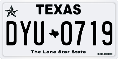 TX license plate DYU0719
