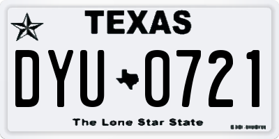 TX license plate DYU0721