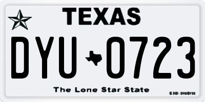 TX license plate DYU0723