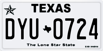 TX license plate DYU0724
