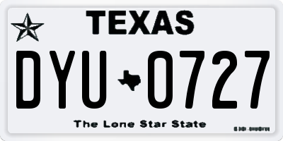 TX license plate DYU0727
