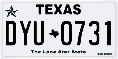 TX license plate DYU0731