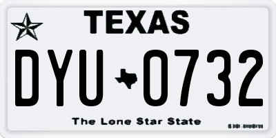 TX license plate DYU0732