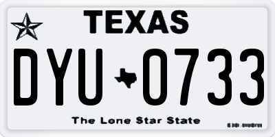TX license plate DYU0733